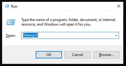 how to find a temp folder to speed up windows 10