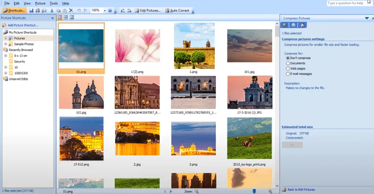 Microsoft Office Picture Manager untuk lakukan compres dan rubah ukuran foto