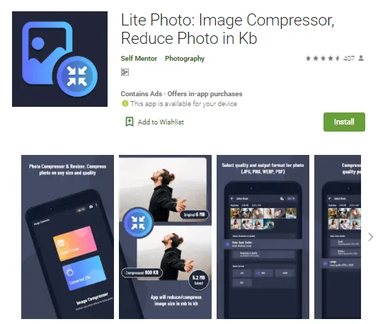 how to compress photos and resize photos easily using Lit Photo