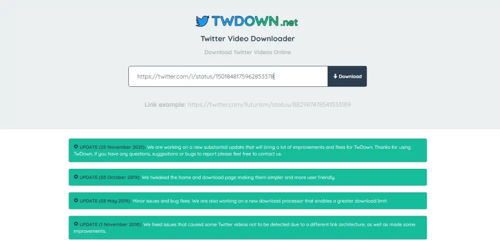twdown.net juga bisa simpan video twitter dengan format mp3