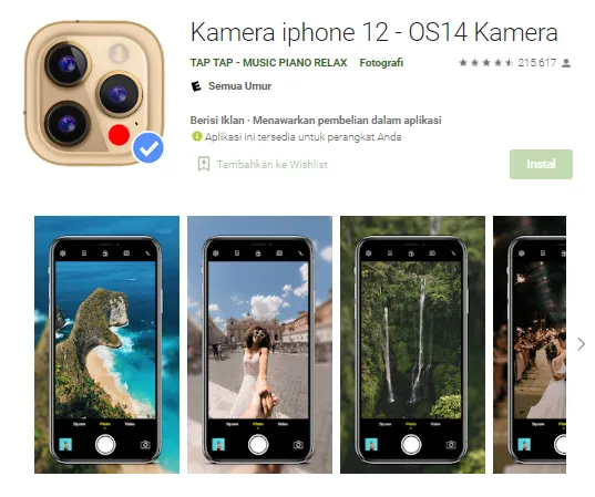 Kamera mirip iphone OS14